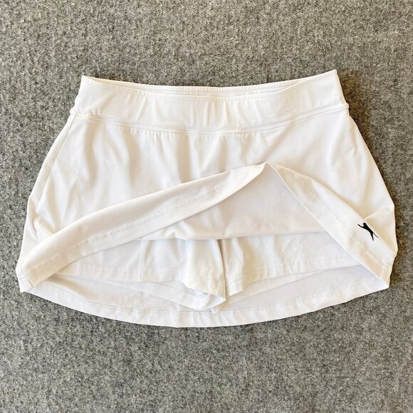 Slazenger Womens White Tennis Pickleball 14" Skort Size L Built-in Shorts Pocket - Picture 4 of 11